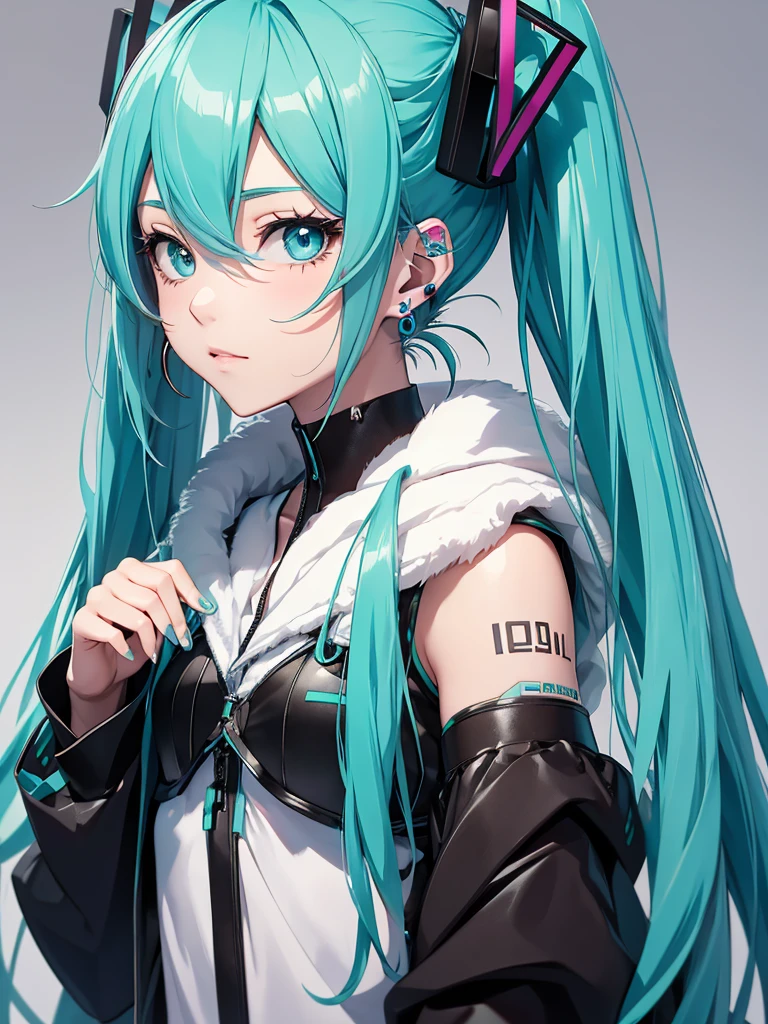 Hatsune Miku, makeup, earrings