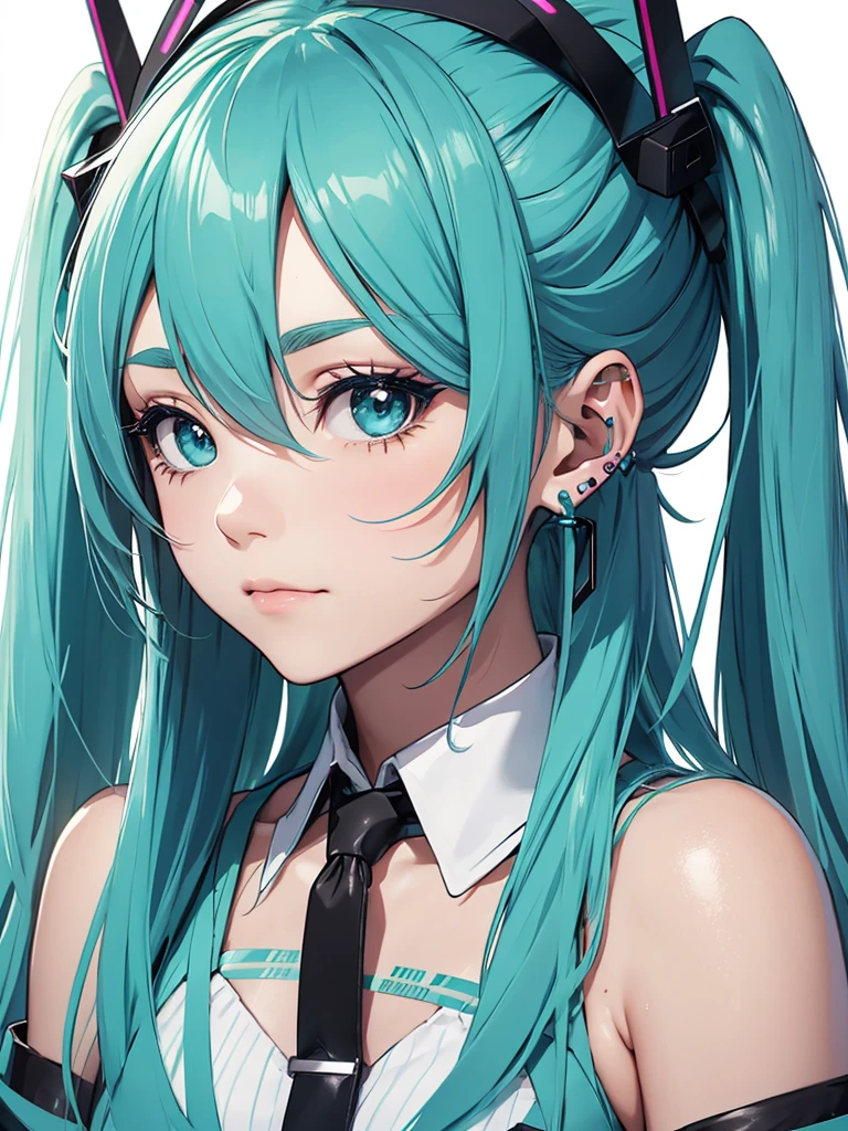 Hatsune Miku, makeup, earrings