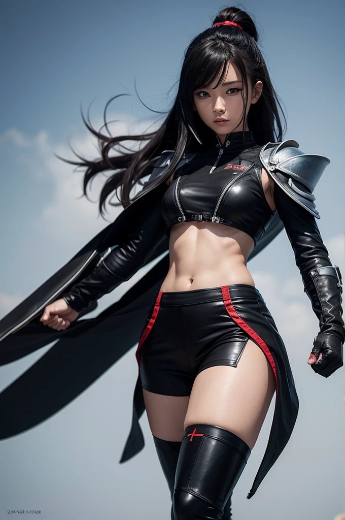 Black fighter inspired by an anime