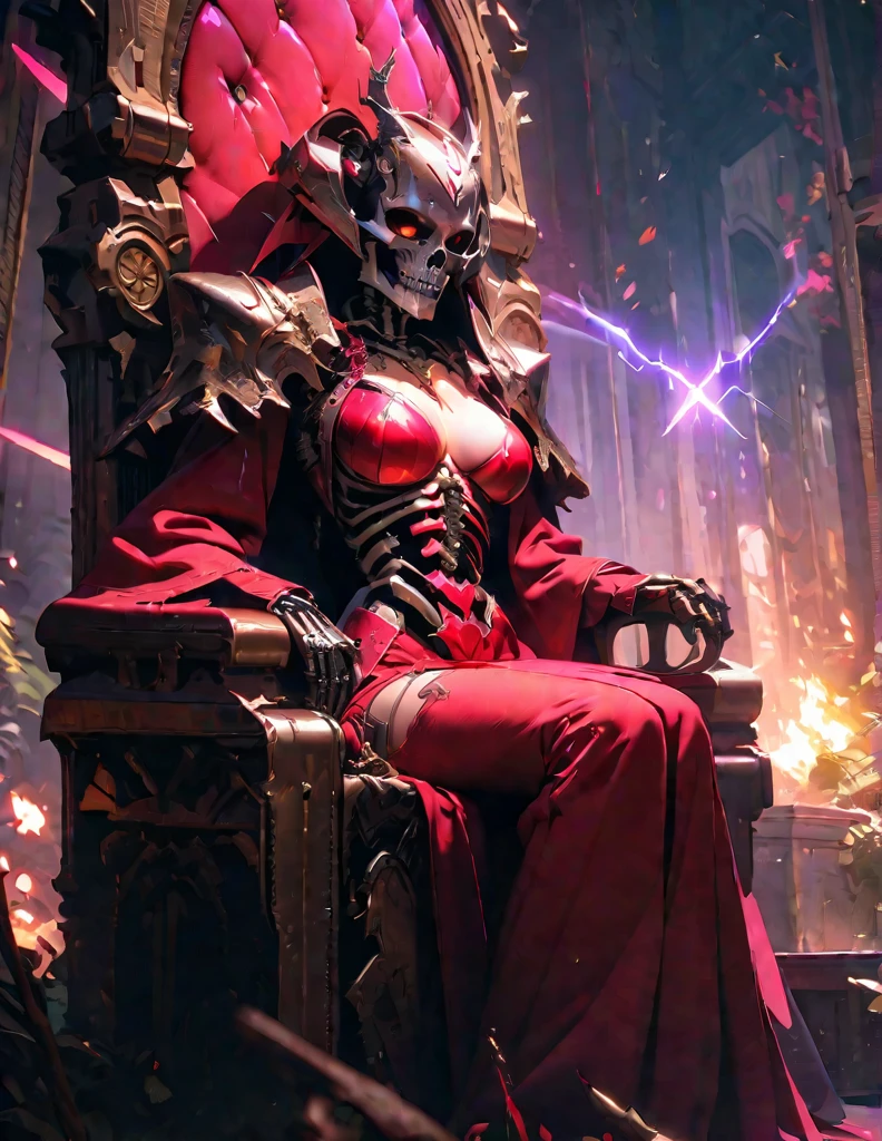 quality(8k wallpaper of extremely detailed CG unit, masterpiece, hight resolution, top-quality, top-quality ,hyper realisitic, digitial painting,increase the resolution,RAW photos,best qualtiy,highly detailed,the wallpaper),BREAK,8K, succubus qween, sitting on throne, skeleton troops, glowing runes on walls,