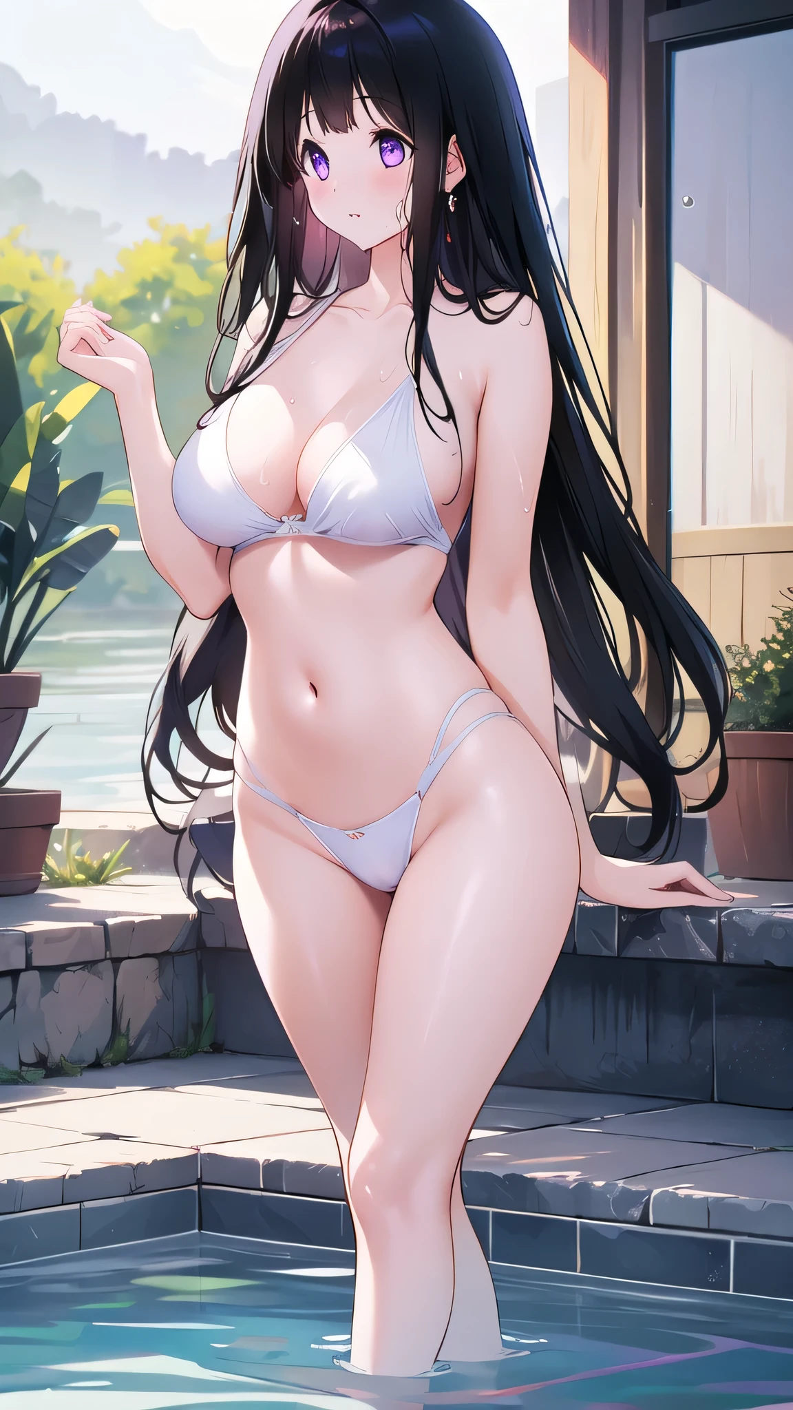 Beautiful Chitanda,There is only one beautiful girl,Purple Eyes, Black Hair, Natural straight hair, Straight bangs,Extremely refined,open your lips,Face is so red,Very white skin,Skin as delicate as porcelain,Glowing skin,big eyes,Flowing long hair,beautiful girl, Like a dream,Slim,Slim waist,soft, (sensuous), (Kawaii), Dream quality,In the open-air bath,Transparent school uniform,Flowers,Standing,Taking a shower,Touch your body,Water Flow,Foam,Rub your breasts,crap,pool,ceramic tile,Sweaty and sweaty,Wet skin,Profile,Side breasts,Underwear Rain,(Completely naked),Gluteal groove,Completely naked back,nacked hip,Bare belly,very close,Deep V neckline,Loose neckline,Beautiful big breasts,No pants,Delicate clavicle,Delicate hands and feet,Bare neck,There are no clothes around the neck,Bare thighs,Exposing the groin,Camel toe,extremely shy,Ultra-high resolution, (masterpiece:1.2, best quality), (Delicate and beautiful eyes: 1.2), (Beautiful and delicate face)