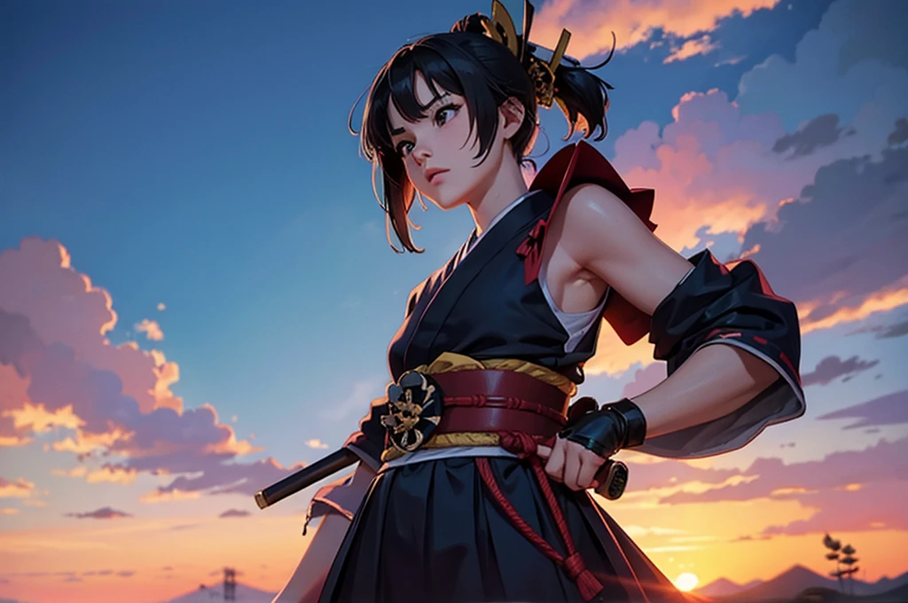 Create lofi background with samurai anime