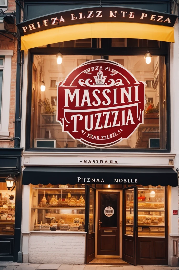 Create the logo for a pizzeria called massa noble 