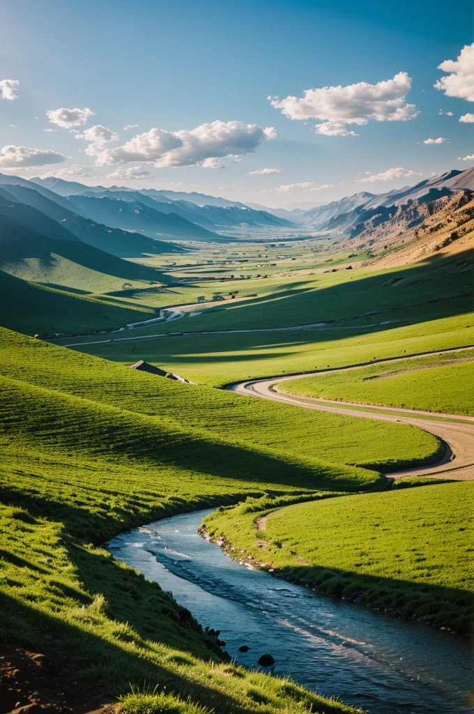 Invented landscape of a valley