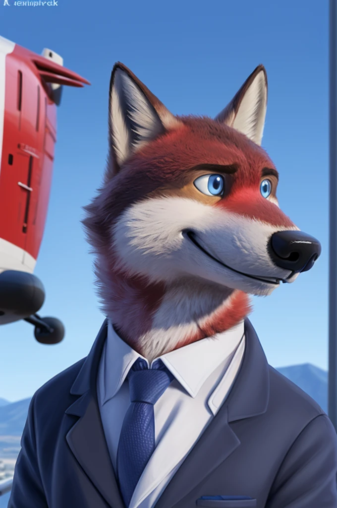 Ivan Fedorovich Wolfbach (Novosibirsk) ,высокий Beautiful, wolf,young, 24 years, brown fur,Kind,(red body:1.3),beautiful blue eyes,Novosibirsk,dressed,civil aviation pilot uniform,White shirt,epaulets командира, черный tie, trousers,airline pilot, commander's cap, trousers,canine, wolf, detailed fur, male, second, paw pads, finger claws,At the viewer, 5 fingers, paws, 5 fingers, smile, wrist watch, т nextel,by xenoforge, (difficult, high detail, digital photography, soft focus, RAW,goes for a walk, ,Very close to the camera,airport,Novosibirsk, smile, good mood, positive, Very close to the camera, plaid shirt, At the hairdresser, without hair, epaulets captain,
Photorealism, realistic, photorealistic, digital style, Subsurface scattering,I look at the viewer,стоит White shirt, epaulets, Strips, captain, trousers, tie, nearby by helicopter, Mi-8,smile, teeth, Beautiful,close to the camera,
masterpiece, Best quality, ultra realistic, 8 thousand.)