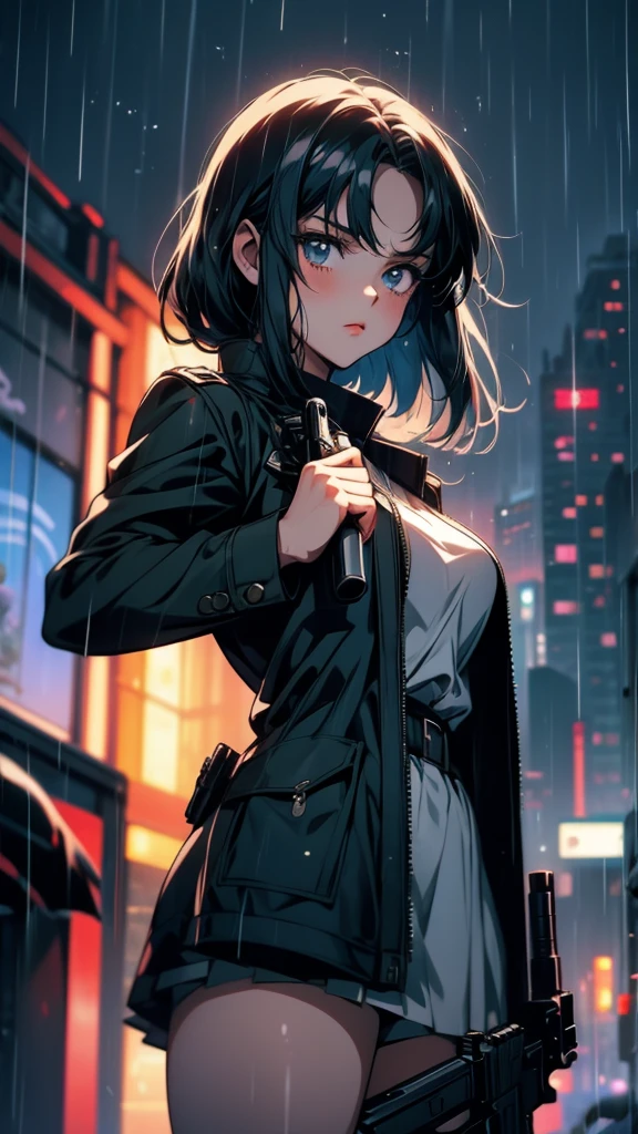 Anime girl with a gun in her hand in the rain, from Girls&#39; Frontline, Amazing anime 8k, Anime Style 4k, Best anime 4k konachan wallpaper, Girls&#39; Frontline style, Kantai Collection Style, Girls&#39; Frontline cg, 4k anime wallpaper, 4K Manga Wallpapers, Fine details. Girls&#39; Frontline, Anime Art Wallpapers 8K, anime art wallpaper 4k