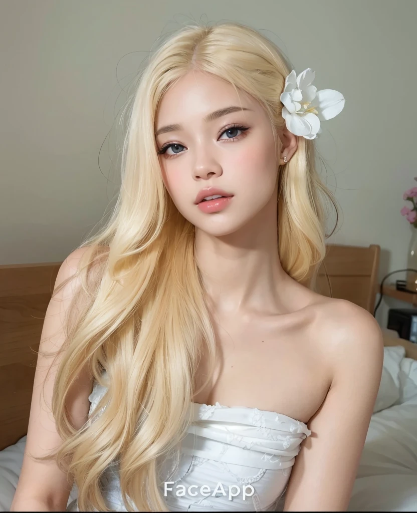 beautiful woman, light skin and blonde hair.