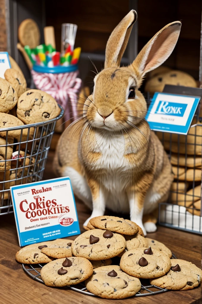 Real rabbit selling cookies 