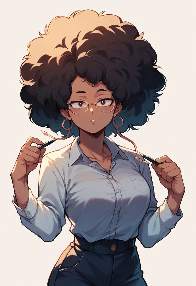 My Hero Academia, female teacher、Afro、Curly hair、Glasses