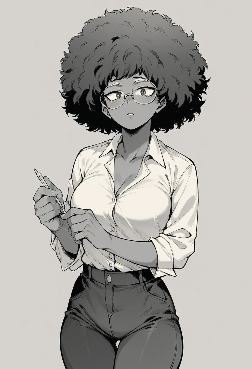 My Hero Academia, female teacher、Afro、Curly hair、Glasses
