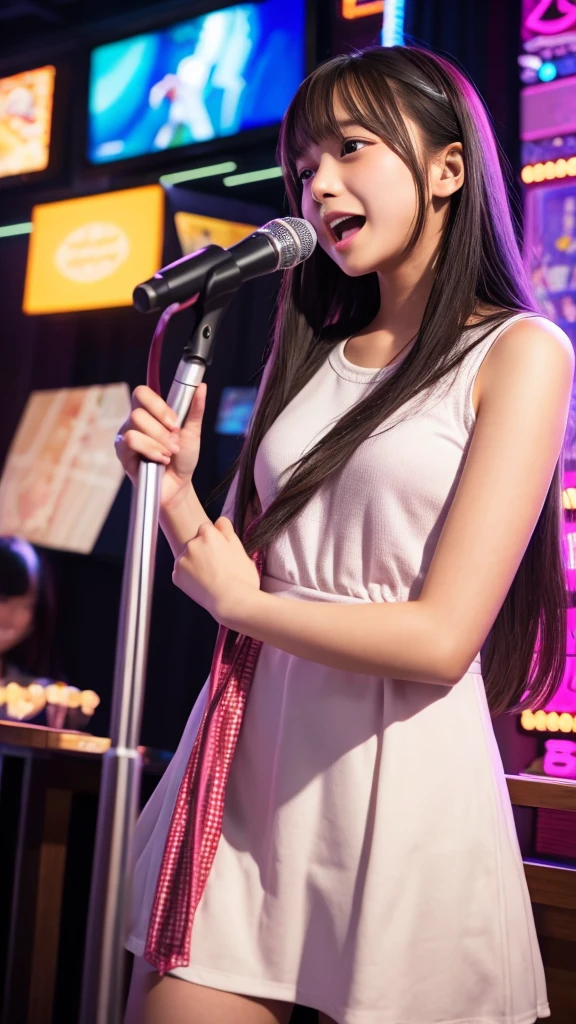 High school girls、karaoke、Excited