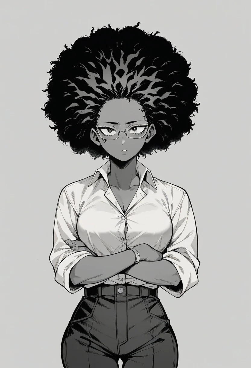 My Hero Academia, female teacher、Afro、Forehead、Curly hair、Glasses