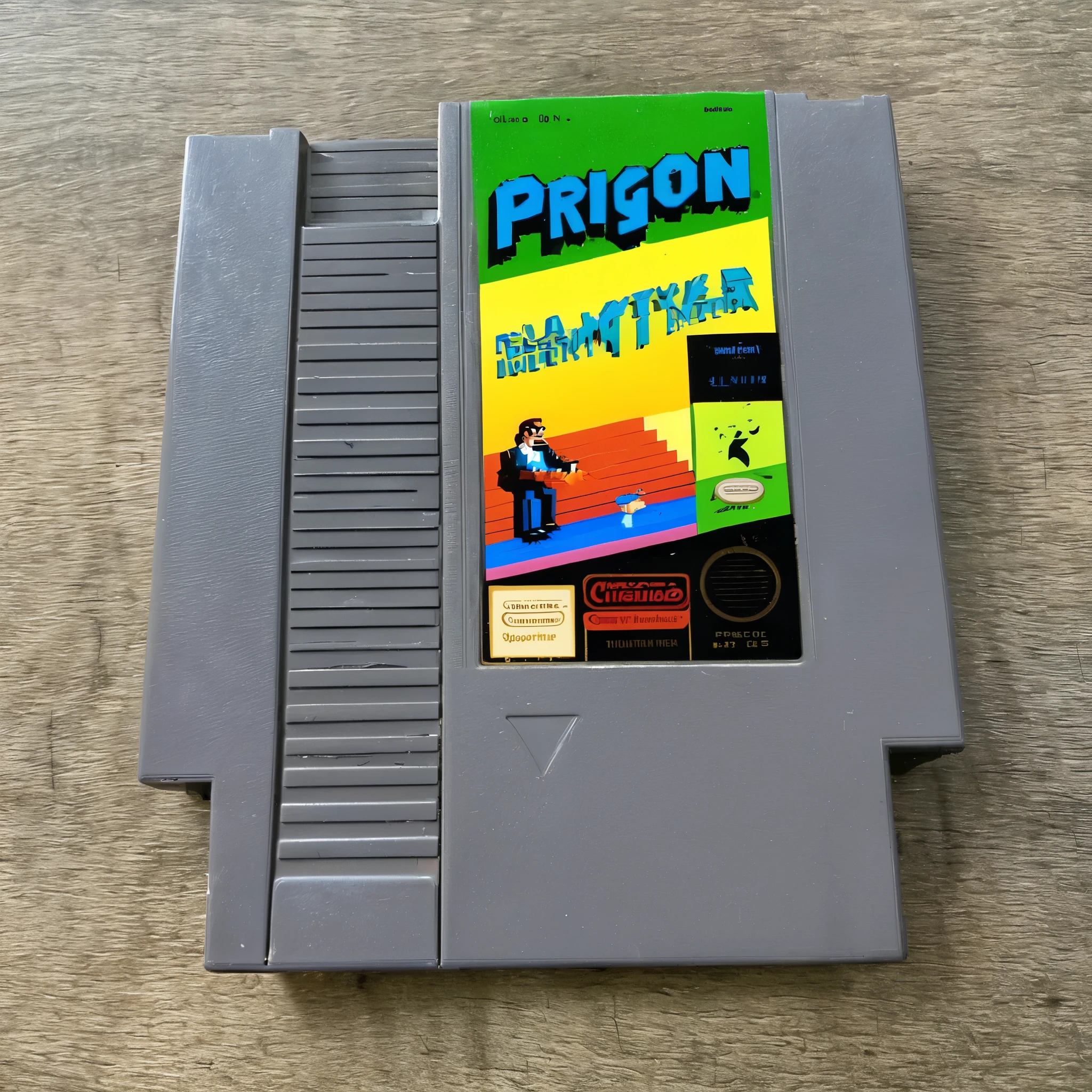 nes video game cartridge, Prigozhin, english text, no humans, solo, parody