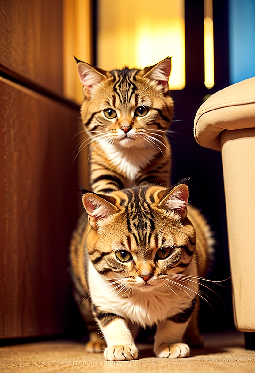 Cute cat, playing，Fluffy cat