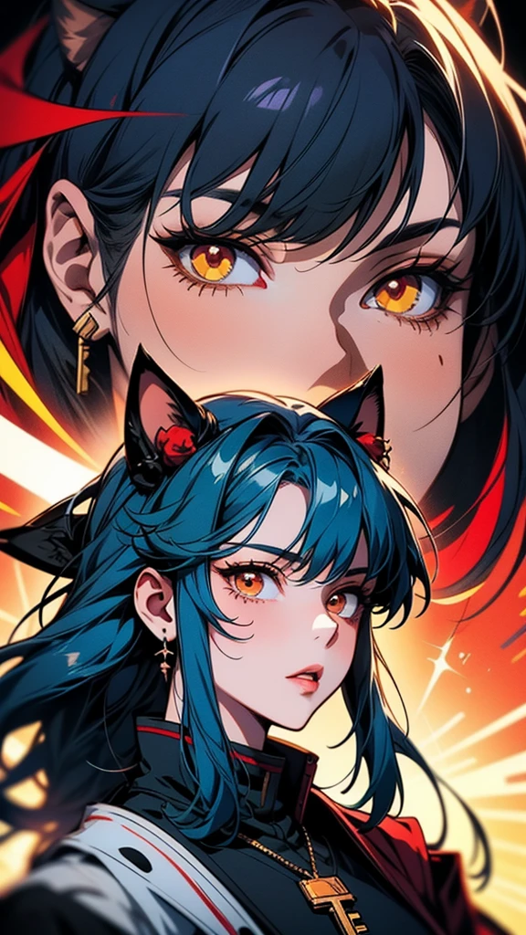 Close-up of a person with a cat in the background, everyone, From Arknights, Anime Monster Girl, mika kurai demon, Devil Anime Girl, Detailed Key Anime Art, From Girls Frontline, Light novel cover, Best anime 4k konachan wallpaper, Anime cat girl, Detailed Anime Character Art, Ayaka Genshin Impact