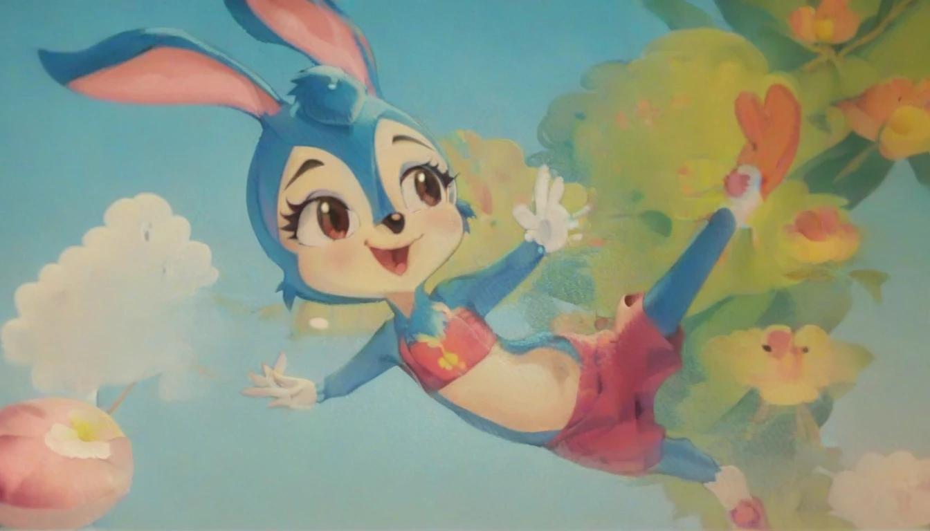 Solitary,Animal ears,open mouth,Rabbit ears,Smile,simple backgroun德,hairy,Happy,1 girl,Sexy look,Beach,Bikini,Standing,Standing on one leg,full bo德y,Brown eyes,blush,Gloves,outstretche德 arms,re德 eyes,white Gloves,hairy female,Animal nose,Leg lift,Bunny Girl,Blue fur,Blue Hair,Tail,flat chest,Raise your arms,bo德y fur,sprea德 arms,:3