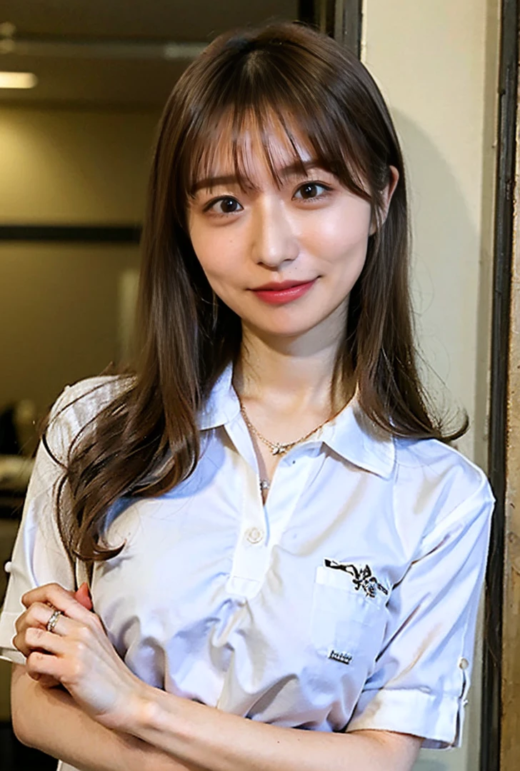 ((drooping eyes、Silk collared shirt、Are standing、Medium Hair、服の上からでもわかるBig Breasts、Both hands are in front of the belly button、A photo of panties visible through a short polo shirt、Roll up your shirt with your hands、She is wearing a white polo shirt and luxurious white panties.、:1.4))、In the living room、Cream Hair Color、Her huge breasts are obvious even through her clothes...、Small earrings、Light brown hair color、:1.4））、Shiny Hair、Light beige hair color、Background Blur、Light brown hair、｛｛Cowgirl Shot｝｝、（（Close-up shot from the waist up、Big Breasts:1.4））、Big Breasts、にっこりsmile、服からでも分かるBig Breasts、Cowboy Shot、素敵なsmile、（（Revealing clothing））、Full body photo、ring、Tuck your hair behind one ear、Silver Necklace、smile、Caustics、Highly detailed photos、Big Breasts、Super no makeup、(8K、RAW Photos、Highest quality、masterpiece:1.2)、(Realistic、Realistic)、1 Girl、((Big Breastsショートヘア、Looking into the camera:1.4))、Hair blowing in the wind

