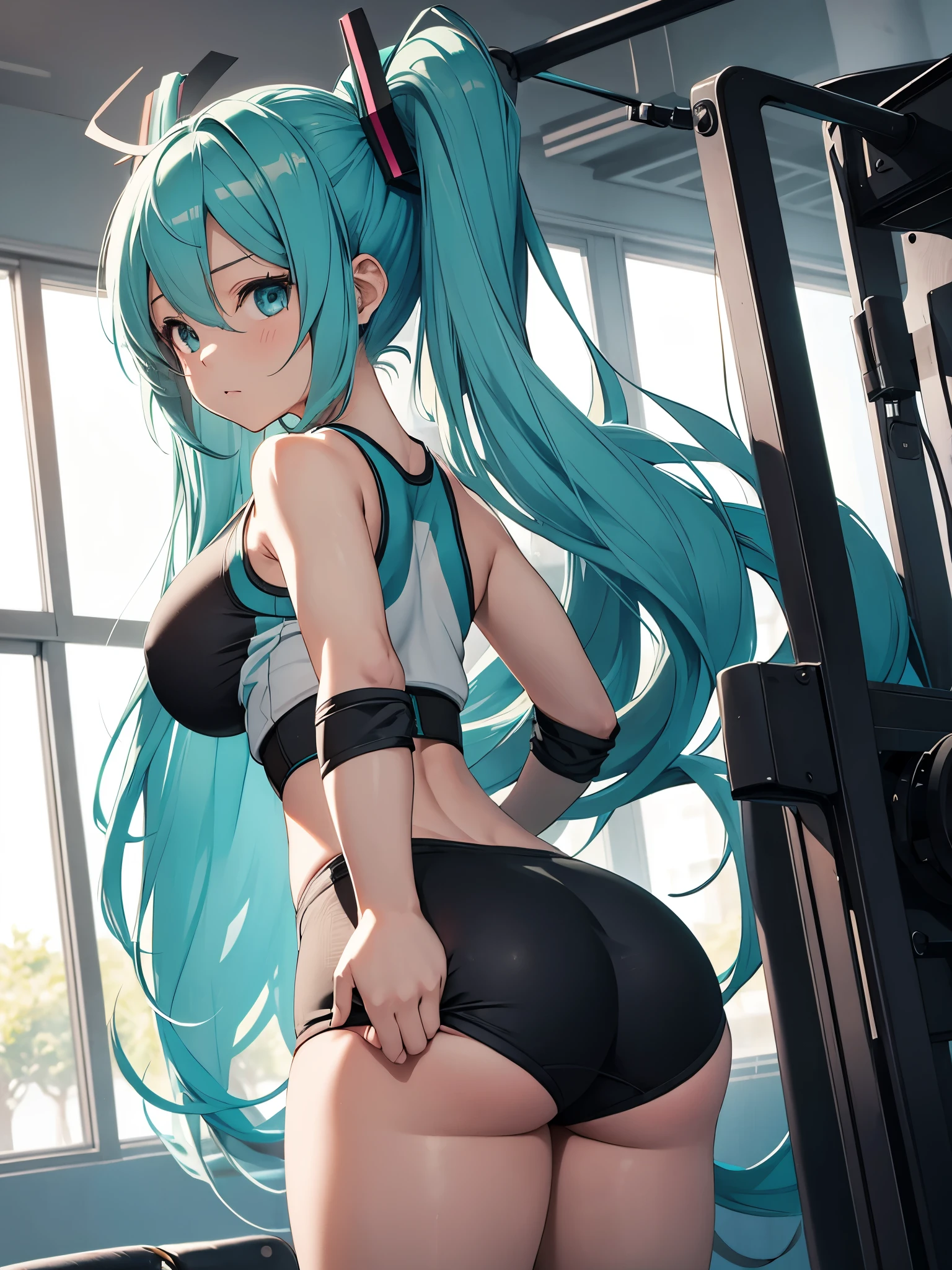 hatsune miku, gym, BIG ASS, big tits