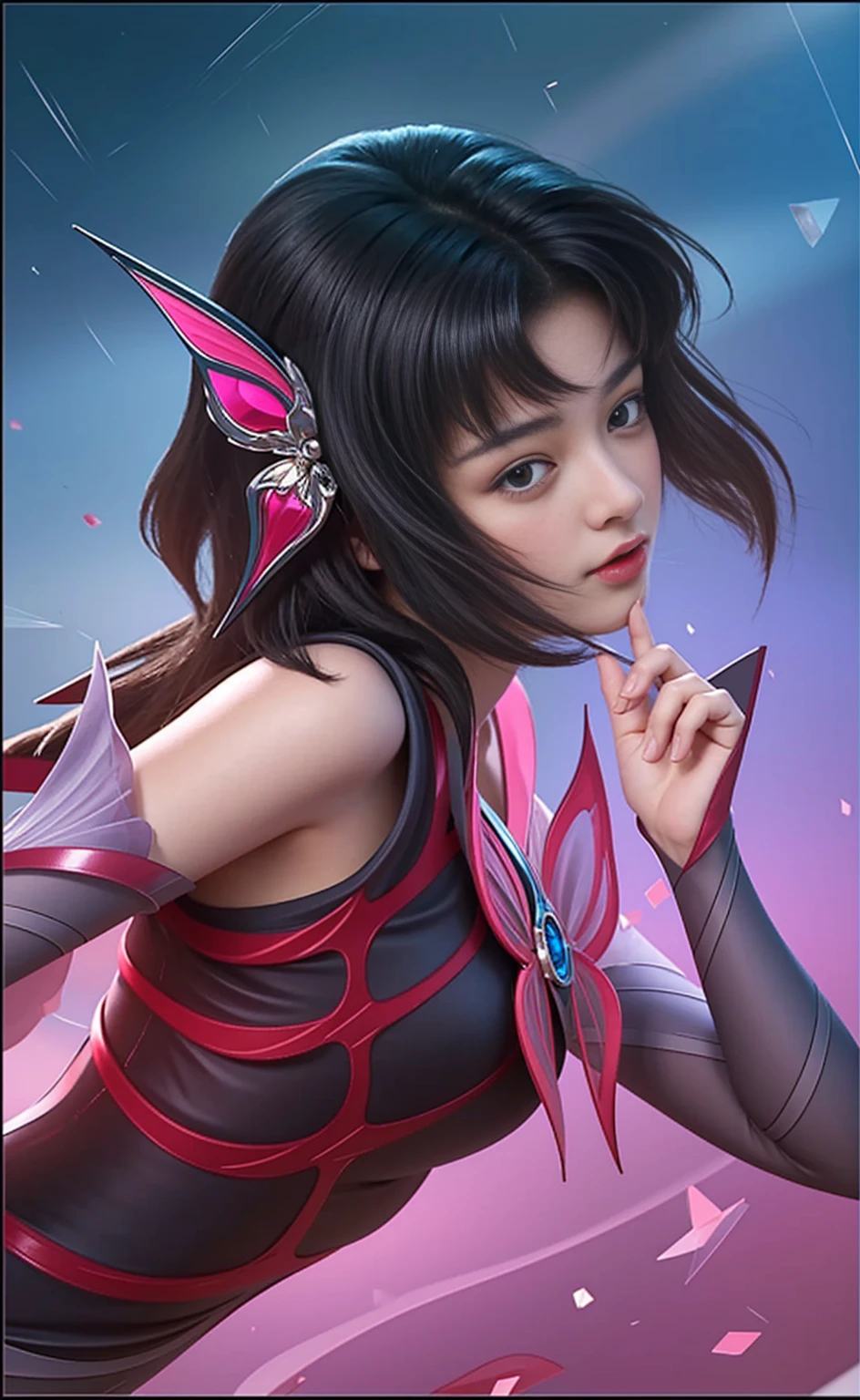  best quality, tmasterpiece,Ultra-high resolution,Clear face,（Reality：1.4），ferpect lighting，(upper body shot), (photorealistic:1.50), anime wallpaper, Guviz style artwork, cover-up fantasy up to magic , by Yang J, Guviz, beautiful artwork illustration, beautiful digital artwork, beautiful digital illustration, Li Song, beautiful anime portrait, art style in Beauvot, 1girl, 独奏, green eyes, Detail crystal skin, Glowing skin, cinematic lighting, ferpect lighting, 