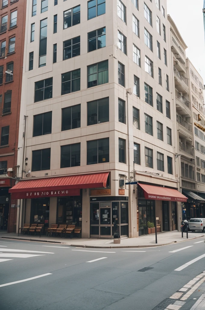 10-story building and bakery on the ground floor 