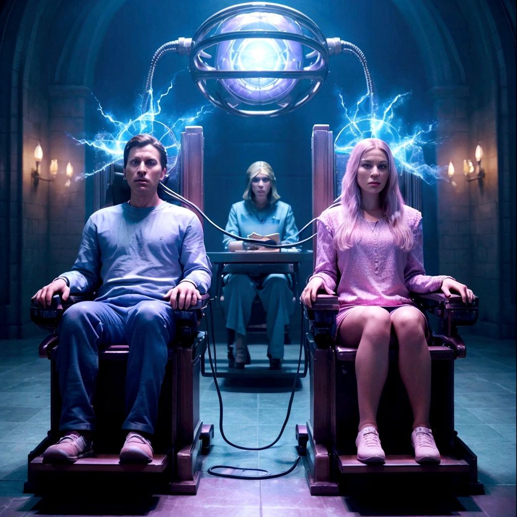 they are sitting in a chair with a man and a woman, from netflix's arcane, movie promotional image, 3 d movie still, sitting in a plastic throne, hyperreal movie shot, alex gross, by Mike Winkelmann, dramatic sci-fi movie still, matte painting of human mind, film promotional still, cinematic hologram, sitting on the porcelain throne