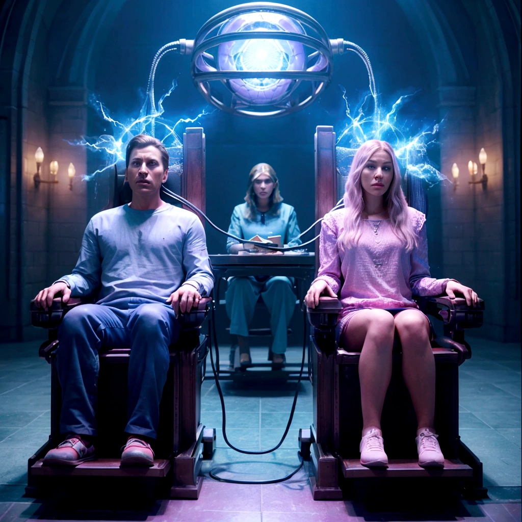 they are sitting in a chair with a man and a woman, from netflix's arcane, movie promotional image, 3 d movie still, sitting in a plastic throne, hyperreal movie shot, alex gross, by Mike Winkelmann, dramatic sci-fi movie still, matte painting of human mind, film promotional still, cinematic hologram, sitting on the porcelain throne
