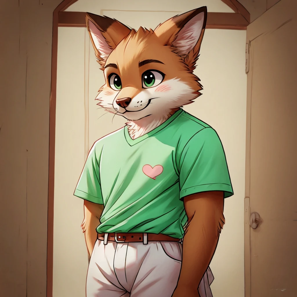 Cute pastel green furry in shirt