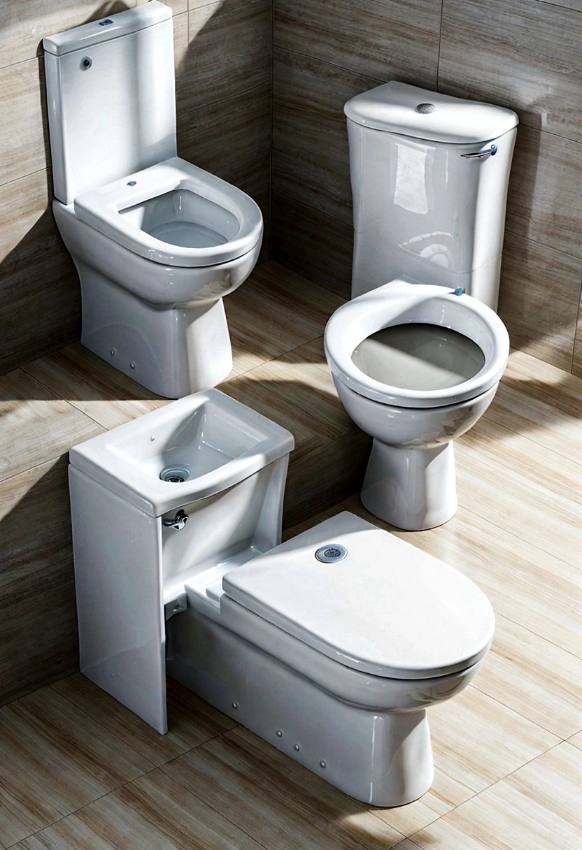 toilet ,(toilet bowl)，((Floor drain))，wash basin，Shower head，mirrors，Cabinet clearance,the detail， 4K， k hd， high high quality