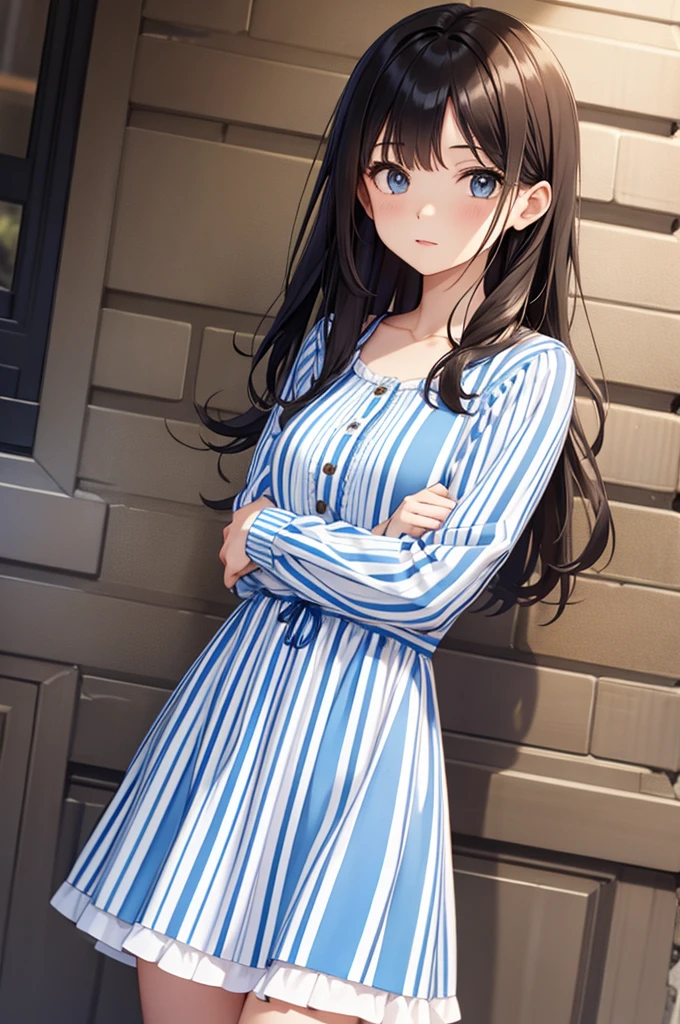 vertical-striped dress