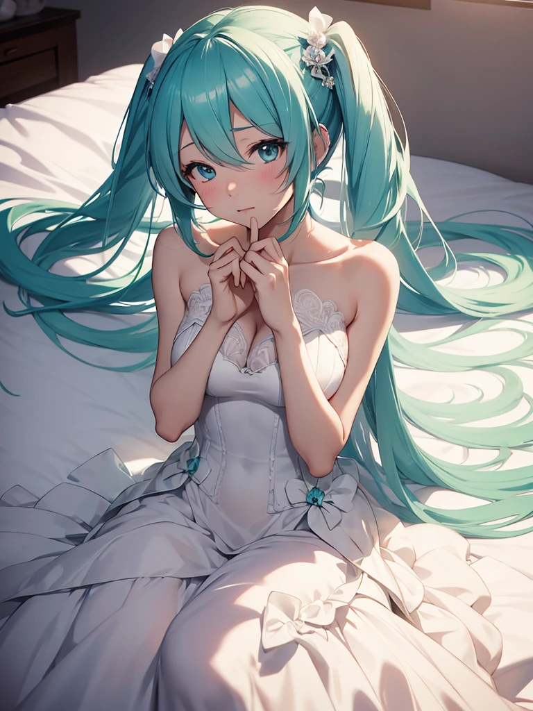 hatsune miku, wake up, wedding dress