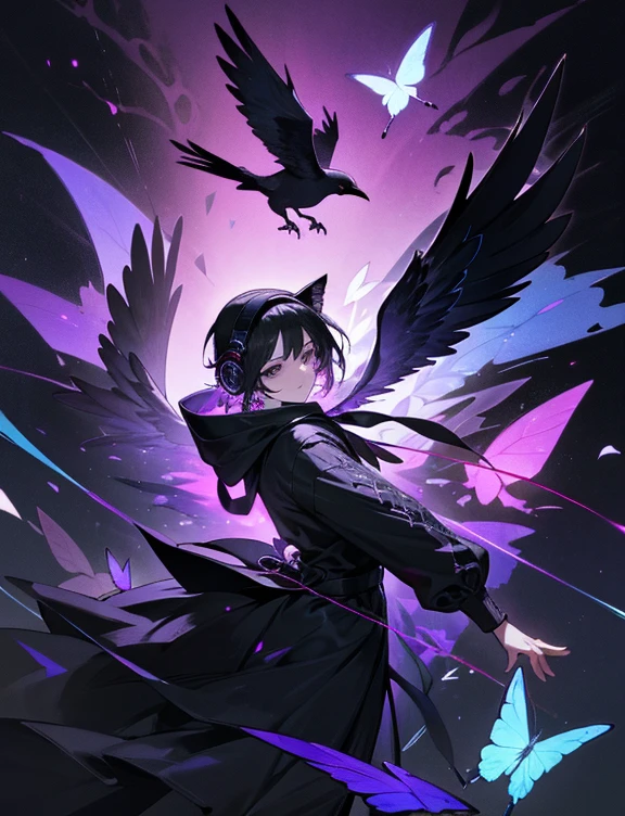 A beautiful boy with striking black eyes, light black straight hair, Black Crow white skin, extremely detailed, fractal art elements, floral textures, dynamic pose, abstract background, Black Crow skin, many colors, earrings, Black Crow, night scene, full of Black Crow , decorative panel, abstract art background, side view, overflowing butterflies
An adorable chipmunk with fluffy fur, silver blue outfit, hoodie, headphones, modern and inorganic background, bright lighting, vibrant colors, outside in Korea, idol
A background with a night city image
imagecolorpurple
A background completely filled with scattered musical notes in various sizes and colors, covering the entire screen.
Black Crow Black Crow Black Crow