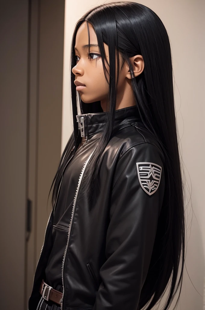 Anime profile photo of a black boy with straight hair looking like Skar from Fullmetal
