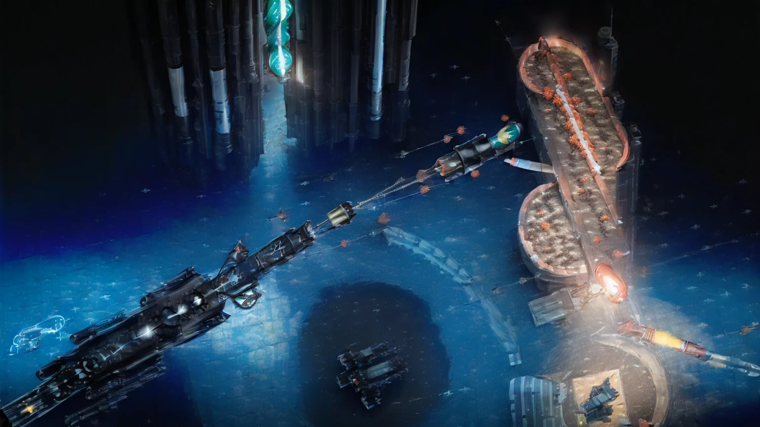 brightly colored abstract (((((aerial view))))) image of a space station with a spiral, epic beautiful space scifi, chaotic cinematic space rift, greg beeple, planets colliding, beeple and tim hildebrandt, beeple and jean giraud, end of the universe, galaxy space sci-fi, ringworld, (((((dark ink))))), by Mike "Beeple" Winkelmann. at night, (((((1girl, solo))))), photo realistic, (((((large-breast:1.2 slim body, cleavage:1.4))))), (((off broken mini sling-shirt and black sling bra, extreamly short white pleated miniskirt, black G-string:1.4 panty))), (((((running pose))))), (((((((matrix style black micro sunglasses))))))), ((((((((((aiming with a short gun)))))))))), (((((looking at camera))))), (((very low view))), (((((half-body thigh level medium shot))))), (((cinematic lighting))).
