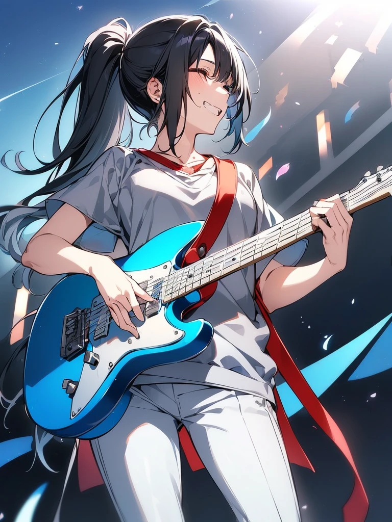 (masutepiece), (Best Quality), Highly detailed, Two boys, focus，Perfect face, Beautiful face, extra detailed face，(black-haired boy and white-haired boy:1.3)，(happily face:1.4)，(close your eyes and laugh:1.3)，(white  clothes:1.4)，(moonlight:1.3)，Petals flutter