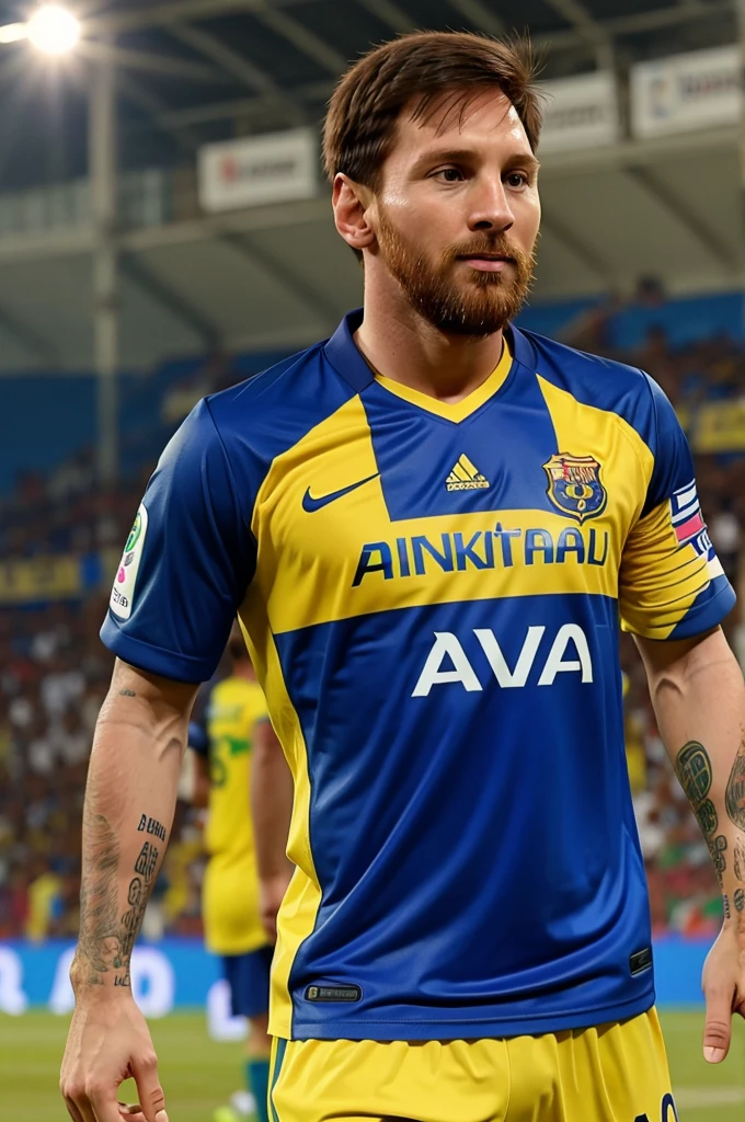 Messi wear at kerala blasters jersey