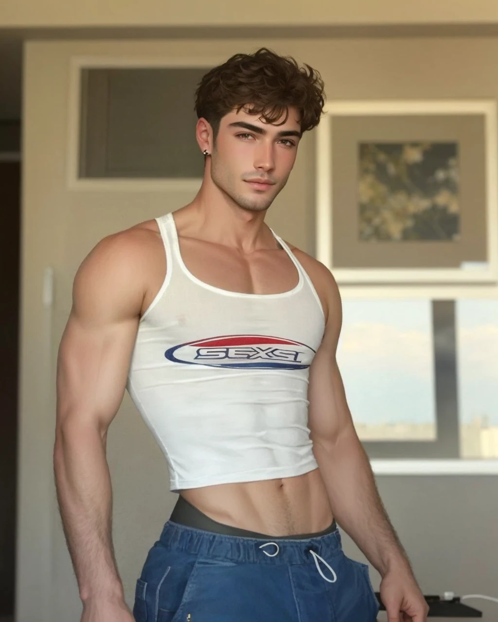 Handsome boy with crop top