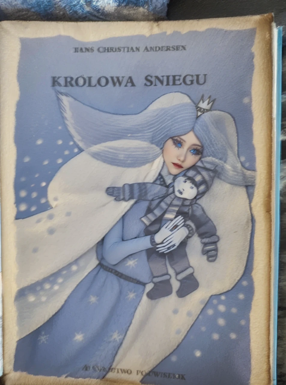 The Snow Queen fairytale , snow queen in white soft fox fur coat, real snow queen, snow queen hug in fur coat wrapped around her fur