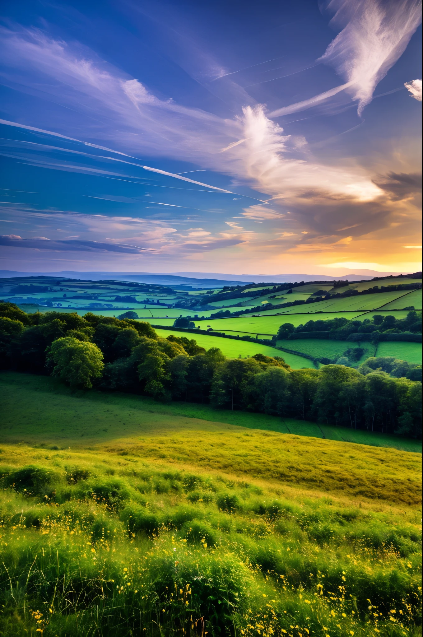 Original landscape,Sky and clouds,Tyndall effect,A country road,Colorful hot air balloon,High quality desktop wallpaper, Verdant forest, Detailed field properties, Beautiful English countryside, Stunning scenery, Rolling Hills, Landscape Wallpaper, Lush countryside, Green forests, Stunning scenery, Green fields in the background, High quality wallpaper, Beautiful wallpapers,Ultra high quality,Ultra HD,Ultra-high resolution