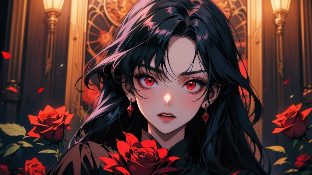 (absurdres, highres, ultra detailed), 1girl, mature female, wavy hair, long hair, blunt bangs, red eyes, dress, long sleeves, finely detailed eyes and detailed face, intricate details, BREAK mosaic art, small pieces, colorful tesserae, intricate patterns, tiled designs, durable surfaces, time-honored techniques BREAK macro photography, extreme close-up, intricate details, magnified textures, stunning clarity, hidden beauty, immersive perspective BREAK , artisanal creations, handmade goods, unique designs, intricate details, creative expression, skilled craftsmanship,