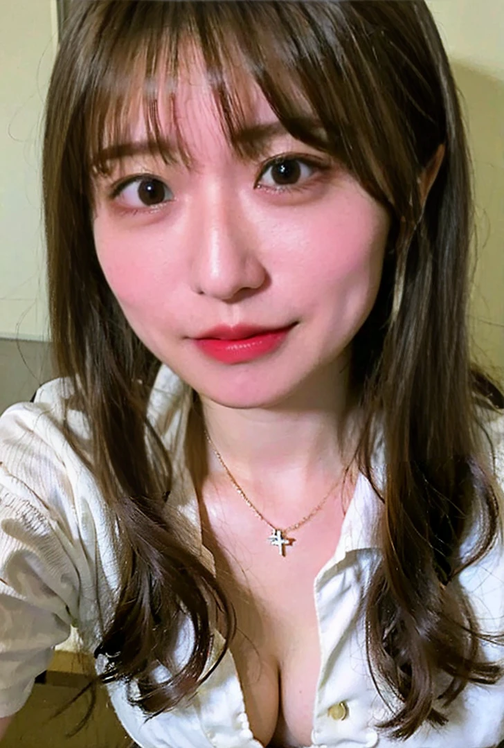((Eyes light up、Medium Hair、Emphasise droopy eyes、Lashes dense、服の上からでもわかるBig Breasts、Blushing、Both hands are in front of the belly button、A photo of panties visible through a short polo shirt、Roll up your shirt with your hands、She is wearing a white polo shirt and luxurious white panties.、:1.4))、In the living room、Length Cream Hair Color、Her huge breasts are obvious even through her clothes...、Small earrings、Light brown hair color、:1.4))、Shiny Hair、Light beige hair color、Background Blur、Light brown hair、{{Cowgirl Shot}}、((Close-up shot from the waist up、Big Breasts:1.4))、Big Breasts、にっこりsmile、服からでも分かるBig Breasts、Cowboy Shot、素敵なsmile、((Revealing clothing))、Full body photo、ring、Tuck your hair behind one ear、Silver Necklace、smile、Caustics、Highly detailed photos、Big Breasts、Super no makeup、(8K、RAW Photos、Highest quality、masterpiece:1.2)、(Realistic、Realistic)、1 Girl、((Big Breastsショートヘア、Looking into the camera:1.4))、Hair blowing in the wind