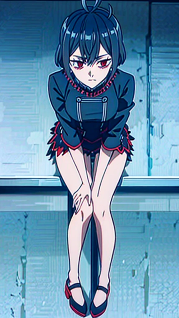 Nero , hot , legs spread , sitting