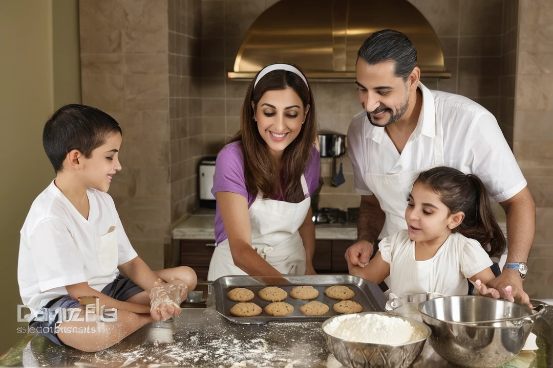 The Alafid family prepares cookies in the kitchen with a woman and two children, Bake cookies, in stock图片, 4074294527, in stock, 4237549348, 3 4 5 3 1, 2223194009, 2654465279