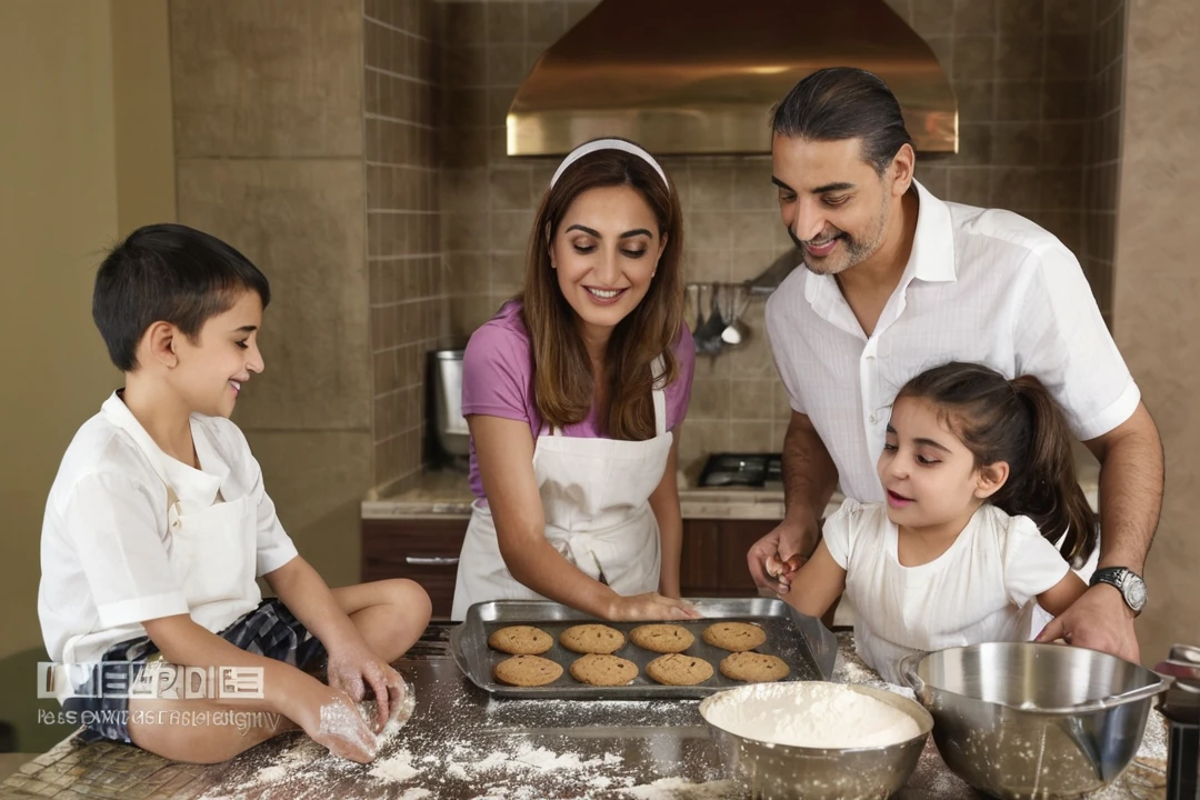 The Alafid family prepares cookies in the kitchen with a woman and two children, Bake cookies, in stock图片, 4074294527, in stock, 4237549348, 3 4 5 3 1, 2223194009, 2654465279