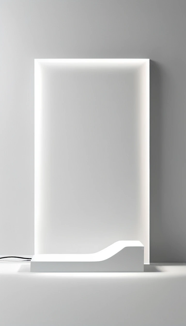 Create a hyper-realistic image of a minimalistic empty background in a pristine white color. The surface is perfectly smooth, with an immaculate and seamless finish, free from any textures or imperfections. Lighting should be soft and evenly distributed, avoiding any harsh shadows or overly bright spots, resulting in a clean and pure appearance. The background exudes a sense of modern simplicity, ideal for highlighting objects or products in the foreground. Subtle variations in white tones can be used to add depth and interest, while maintaining an overall uniform and unbroken expanse. The image should convey an atmosphere of calmness and sophistication, perfectly suited for a minimalist aesthetic