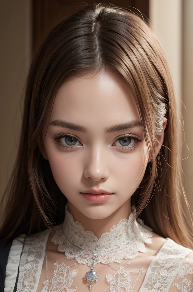 Absurd, ultra-detailed, high quality, detailed face, beautiful eyes(eyes detailed), long hair , British girl, live in village, village girl, simple dress, pure look , pretty but simple, rose lips, whole body , Empire Century