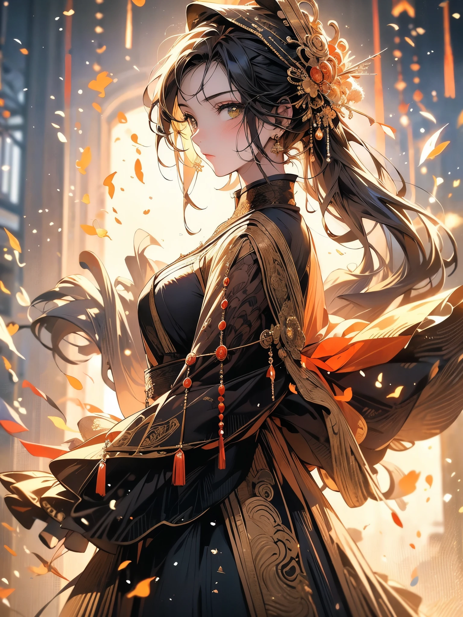 work of art, best qualityer, 1 girl, standing alone, nahida_genshin, cross-shaped pupils, maid outfit, green cloak, standing
