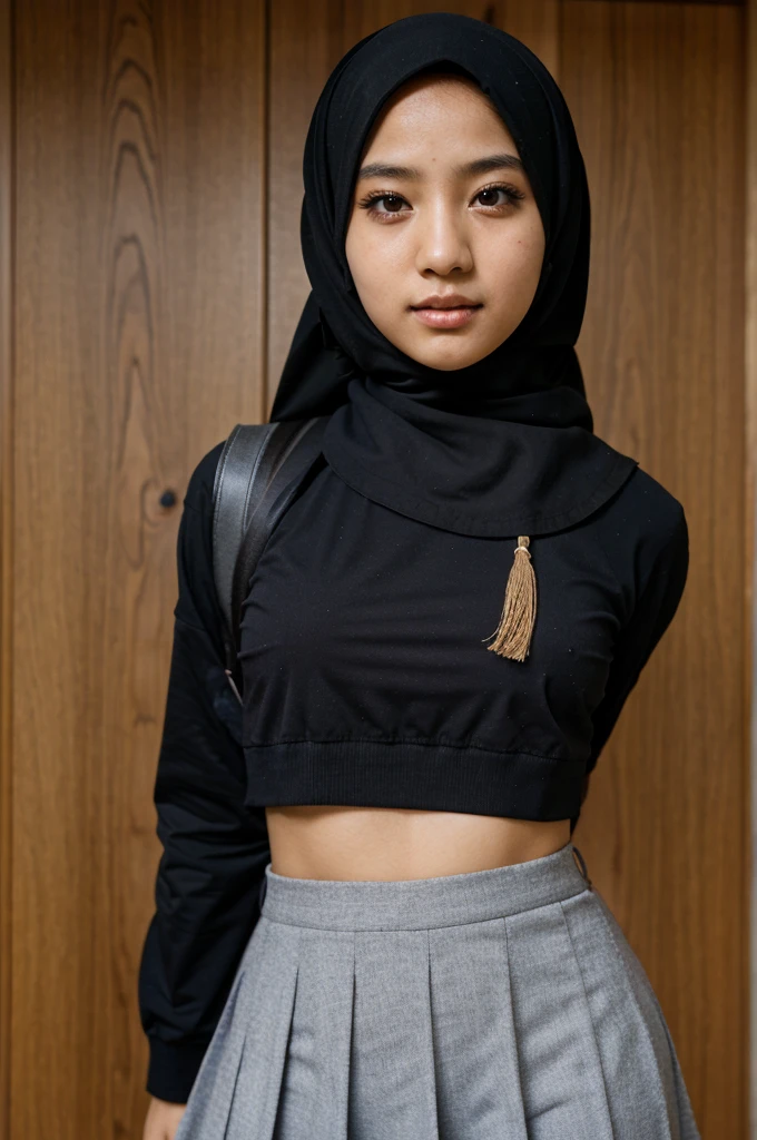 School girl, asia, wearing the hijab, muslim, slanted eyes, kit,