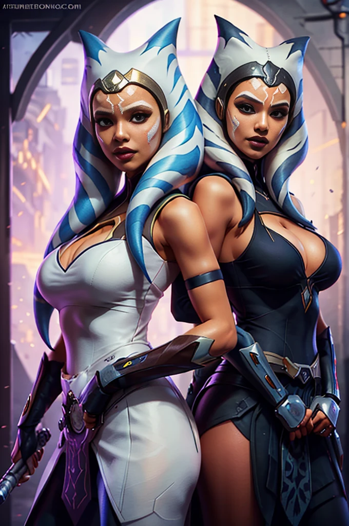 ahsoka tano in a wedding dress with a big breast, cutesexyrobutts, symmetra from overwatch, samira from league of legends, extremely detailed artgerm, senna from league of legends, inspired by rossdraws, wlop and rossdraws, in style of artgerm, as seen on artgerm, pharah from overwatch