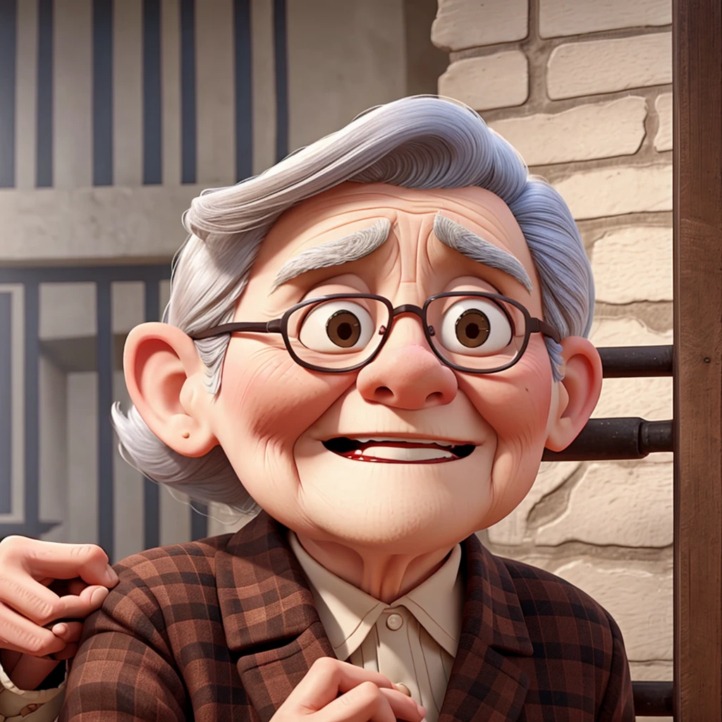 Hitler hitting an old lady 