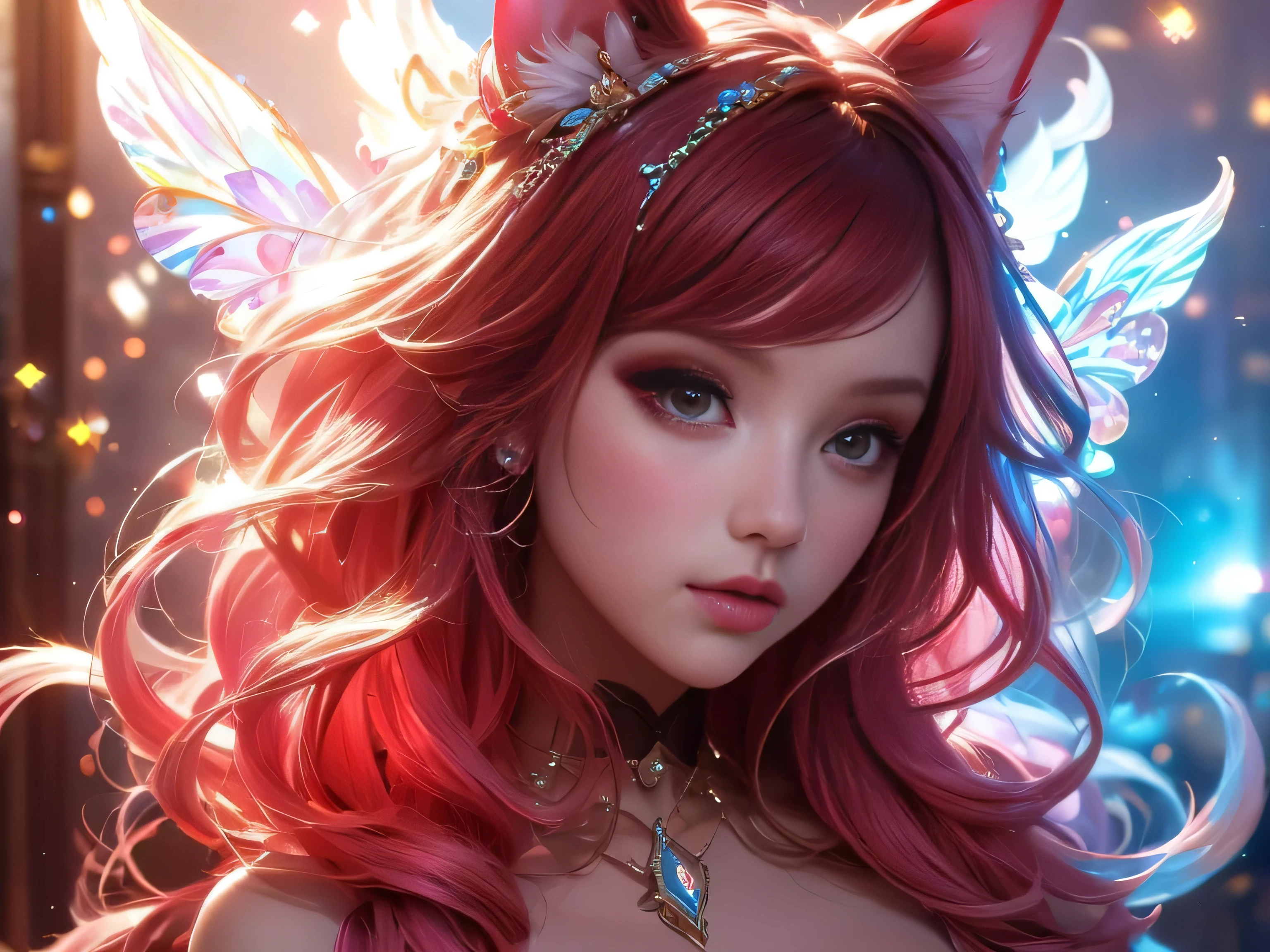 (Best Quality, 8K, Masterpiece, HDR, Soft Lighting, Picture Perfect, Realistic, Vivid), Cat Girl (1.0), Cat Girl with Red Hair and brown eyes and Sexy Revealing Clothes, Pink Bodysuit with Glitter Texture, Beautiful Anime Fantasy, Very beautiful and cute cat girl, large pink butterflies fly around, background blur, anime fantasy, work in Gouves style, realistic: 1.37, top view, red cat girl lies in blue flowers, large pink butterflies fly around, horizontal view, (Ultra High Quality Fantasy Art), Masterpiece, Female Model, Ultra High Quality Female Character Designs, Detailed 8k Anime Art, Realistic Anime Art, Highest Quality Wallpapers, Intricate Ultra High Quality Accurate Female Character Faces, High Quality Designs and Accurate Physics (Fantasy - Ultra High Quality) quality) quality)) art), dark fantasy style), masterpieces, super high-quality characters, anime resolution - 8K, realistic anime art, wallpaper with the highest quality illustrations, ultra-high detail of faces, high-quality design and accurate physics), color, depth of field, shadows, ray tracing, high quality workmanship. -high quality and 8K resolution, (Accurate simulation of the interaction of light and materials)], [High-quality hair detail [More about beautiful and shiny red hair]], (Beautifully detailed hands [perfect fingers [Perfect nails]]], (perfect anatomy (perfect proportions)))) [[Full-length]], [Perfect combination of colors (Accurate imitation of the interaction of light and material)], [art that conveys the meaning of the story](modified)